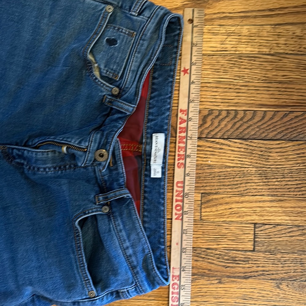 LL Bean Signature flannel jeans.